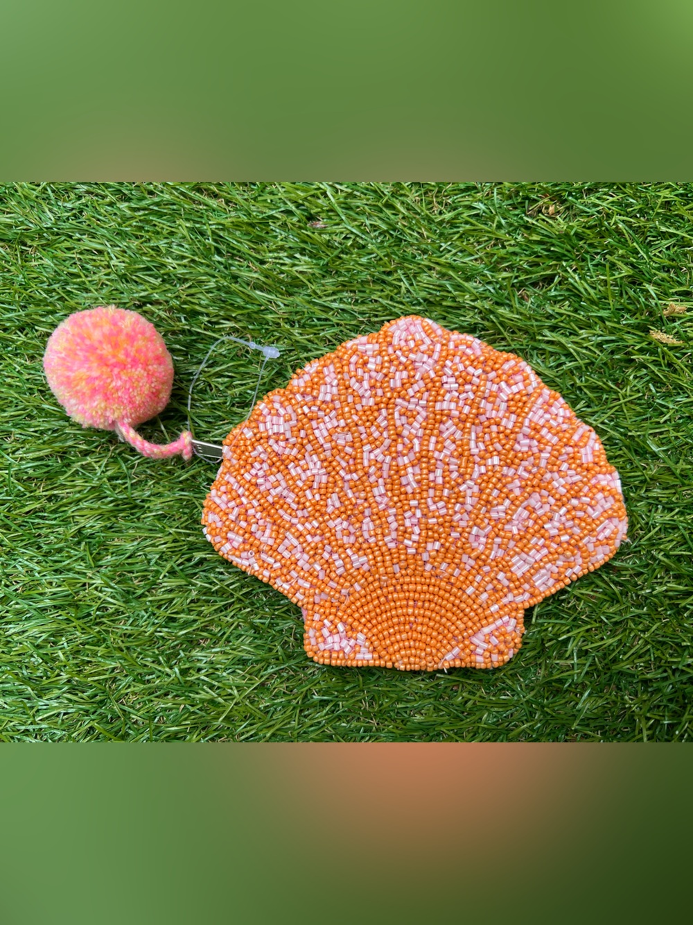 WORLD MARKET SEASHELL BEADED COIN POUCH